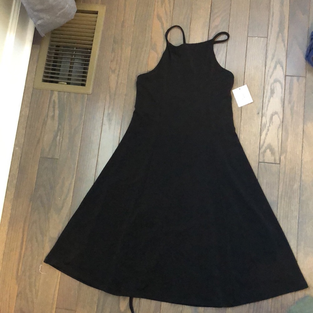 NWT Urban Outfitters Black high neck fit and flare dress Size XS